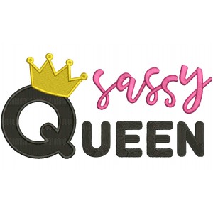 Sassy Queen With Crown Filled Machine Embroidery Design Digitized Pattern